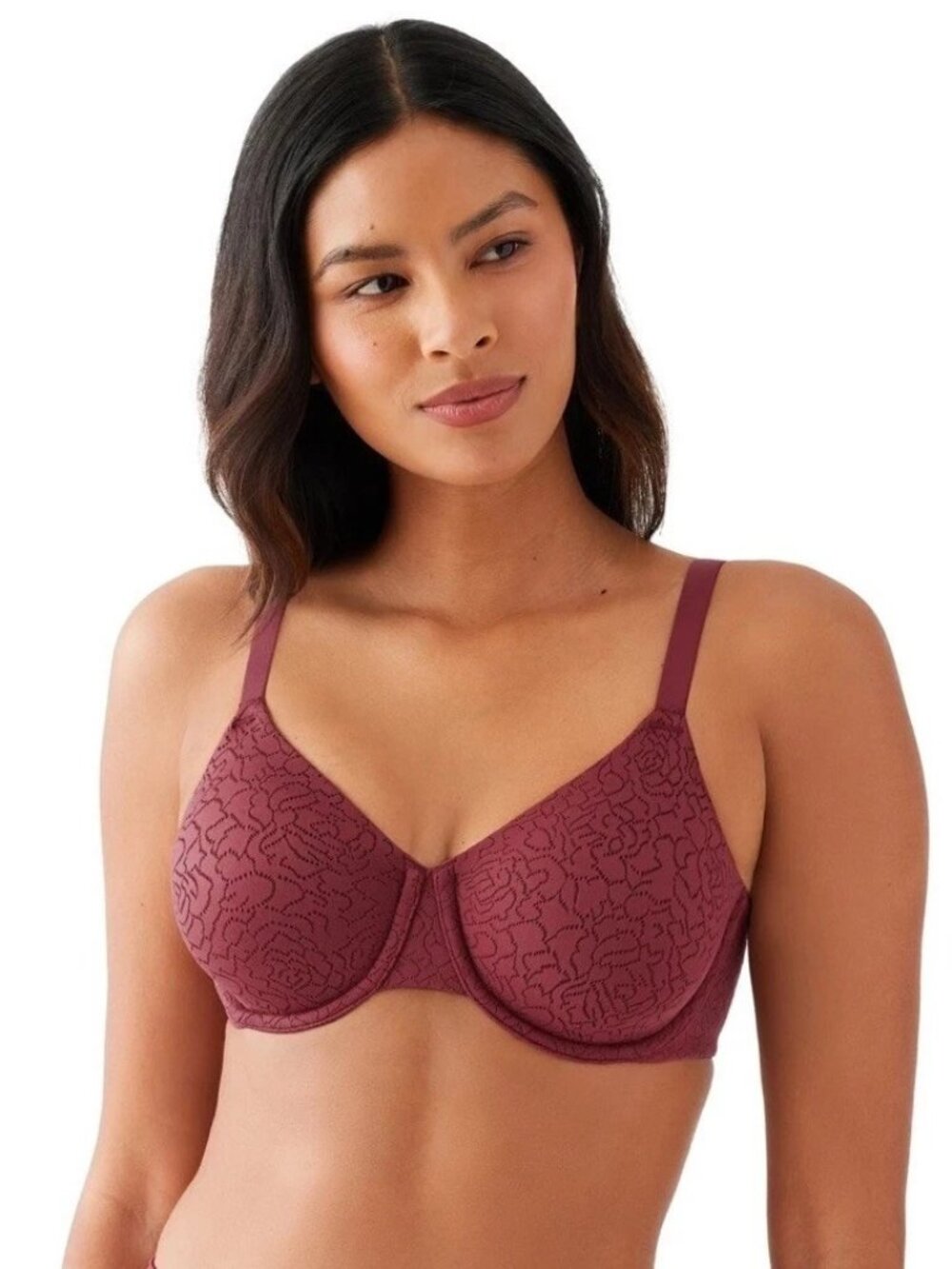 WACOAL 855345 Inside Job Side Support Seamless Underwire Bra CORDOVAN 34DD $72